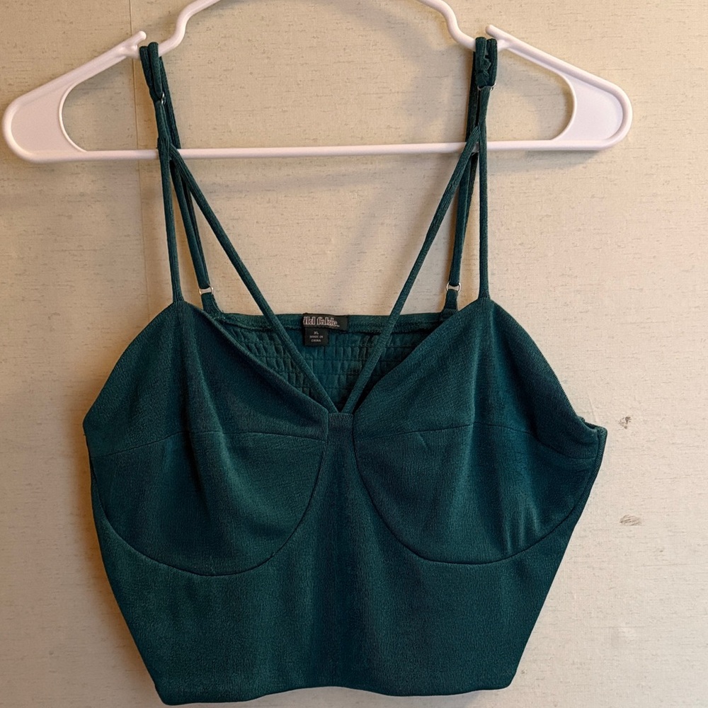 Wild Fable Dark Green Strappy Crop Top